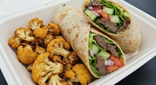 Lamb Shawarma Wrap with Roasted Cauliflower