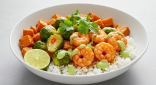 Avocado Lime with Sweet Chili Shrimp