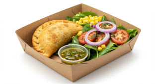 Vegan Spicy Italian Sausage-less Empanada with Green Salad