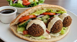 Falafel Gyro Wrap with Side Salad