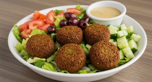 Greek Salad with Falafel [No Cheese]