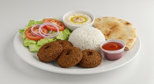 Falafel Gyro Plate with Hummus [No Cheese]