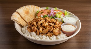 Chicken Gyro Plate with Hummus [No Cheese]