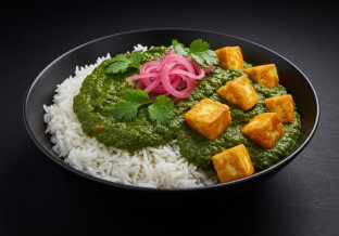 Paneer Coconut Saag Rice Bowl