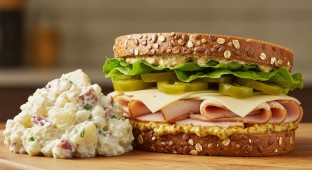 Turkey BAM Sandwich and Potato Salad with Bacon