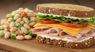 Turkey Muenster Sandwich and White Bean Pasta Salad