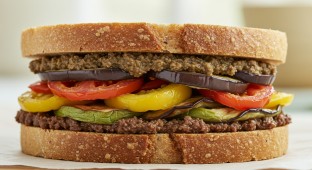 Mediterranean Roasted Veggie Sandwich (Gluten Free)