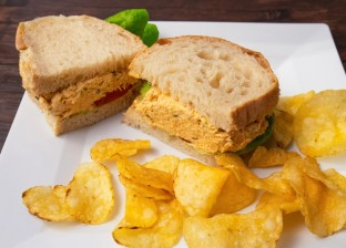 Hot “Fried” Chicken Salad Dipwich on Sourdough