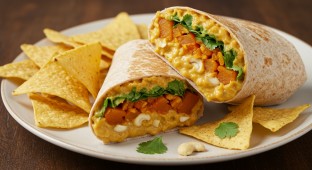 Smoky Vegan Queso Dipwich Wrap