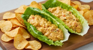 Smoky Vegan Queso Dipwich Lettuce Wrap