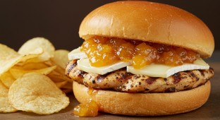 Peachy Islander Sandwich with Homemade Potato Chips