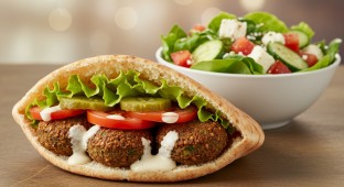 Falafel Wrap with a Side Salad