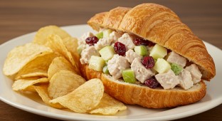 Chicken Salad Sandwich with Homemade Potato Chips