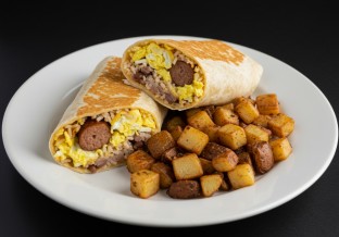 Mexican Breakfast with Turkey Sausage & Cheese Burrito