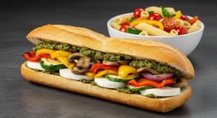Grilled Veggie Sandwich with Pasta Salad