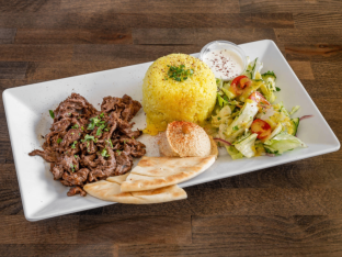 Beef Shawarma Full Rice Plate with Veggies