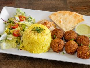 Falafel Full Rice Plate with Veggies