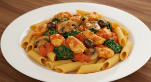 Gluten and Dairy Free Spinach, Mushroom and Chicken Pasta