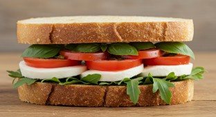 Gluten-Free Individual Vegetarian Caprese Sandwich (No Mayo)