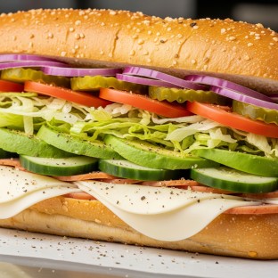 Cali Veggie Sub on Parmesan Bread (No Pepperoncinis)