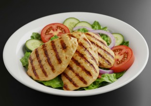 Grilled Chicken (Olive Oil Only) Salad, Tomatoes, Cucumber, Onion (no dressing)