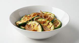 Small Grilled Zucchini and Caramelized Onions
