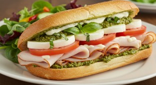 Turkey Sub and Side Salad with Italian Dressing