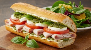 Turkey Sub and Side Salad with Ranch Dressing