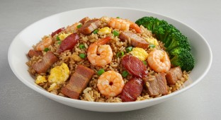 Duck Fat Fried Rice and Steamed Broccoli