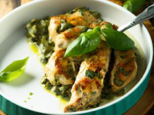 Herb Roasted Chicken with Creamy Basil Pesto (On the Side)