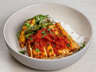 Grilled Tofu Bowl with Garlic Cauliflower