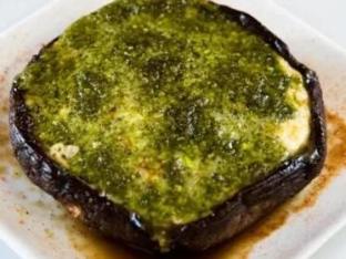Portobello Mushrooms with Mozzarella and Pesto