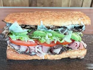 Nacho Boy Sandwich with Dutch Crunch With Chocolate Chip Cookie