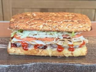 Going Home for Thanksgiving S&wich with Dutch Crunch With Chocolate Chip Cookie