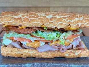 Hella Fat Bastard Sandwich with Whole Wheat Roll With Chocolate Chip Cookie