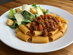 Bolognese and Caesar Salad
