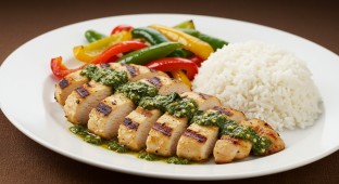 Grilled Lemongrass Chicken with Thai Basil Sauce