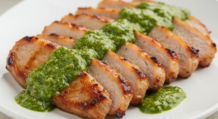 Grilled Lemongrass Pork Sirloin with Thai Basil Sauce
