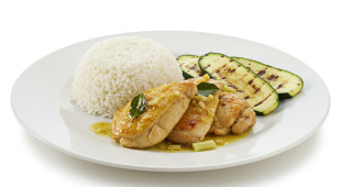 Lemongrass Chicken With Jasmine Rice, and Grilled Zucchini