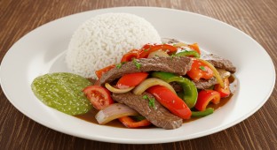 Beef Lomo Saltado with White Rice