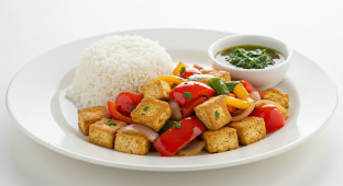Tofu Lomo Saltado with White Rice