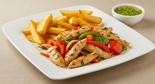 Chicken Lomo Saltado with Potato Frites