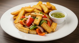 Tofu Lomo Saltado with Potato Frites