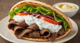 Gyro Sandwich with Hummus