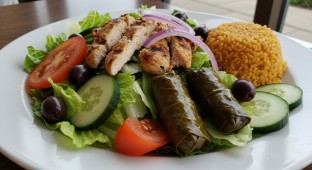 Dairy Free Chicken Gyro Salad with Rice Pilaf