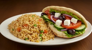 Vegetable Sandwich with Rice Pilaf