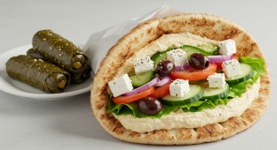 Vegetable Sandwich with Vegetarian Dolmas