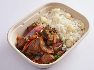 Steak Saltado with Rice