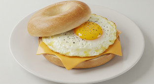 Egg Sandwich on a Plain Bagel