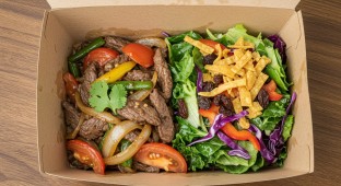 Steak Saltado with Asian Salad